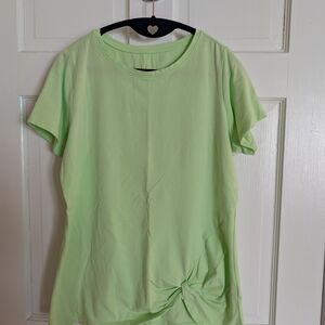 Belle By Kim Gravel Light Green Short Sleeve Cotton Top XS